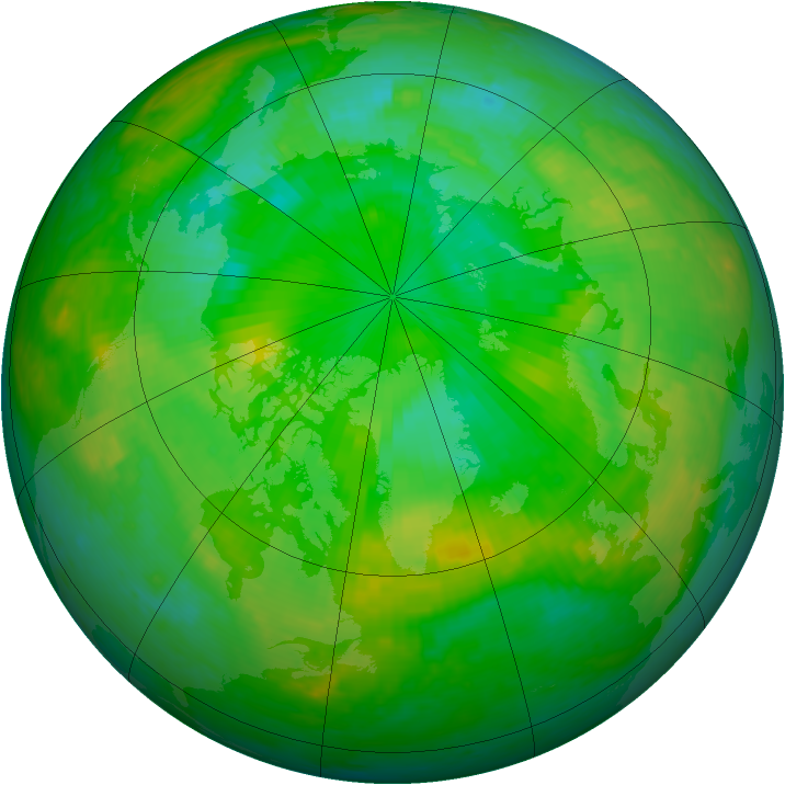 Arctic ozone map for 11 July 2004